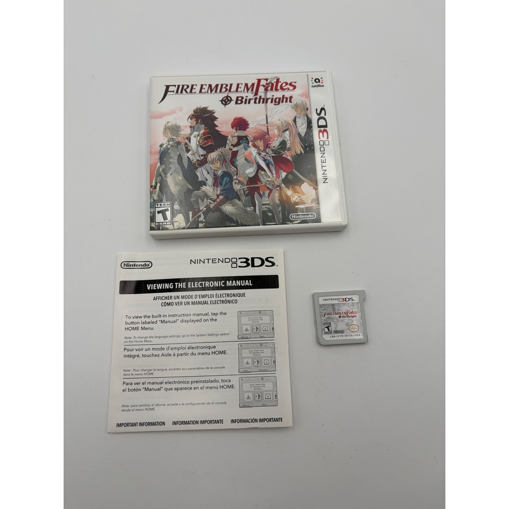 Fire Emblem Fates Birthright Nintendo 3DS Game Case & Manual BFXE-USA